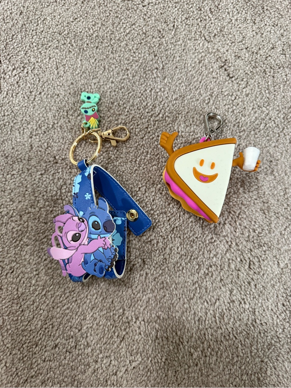 Blue and Pink Kids Keychain sanitizer holder